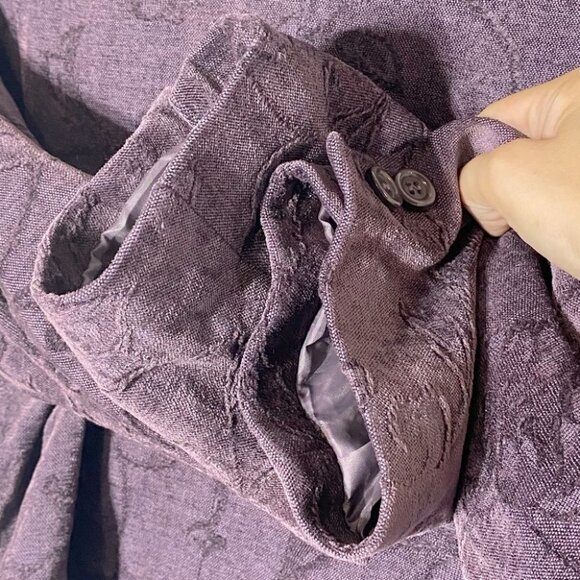 Vintage Lana Lee Purple Floral Jacquard Full Zip Blazer 18 - Picture 8 of 11